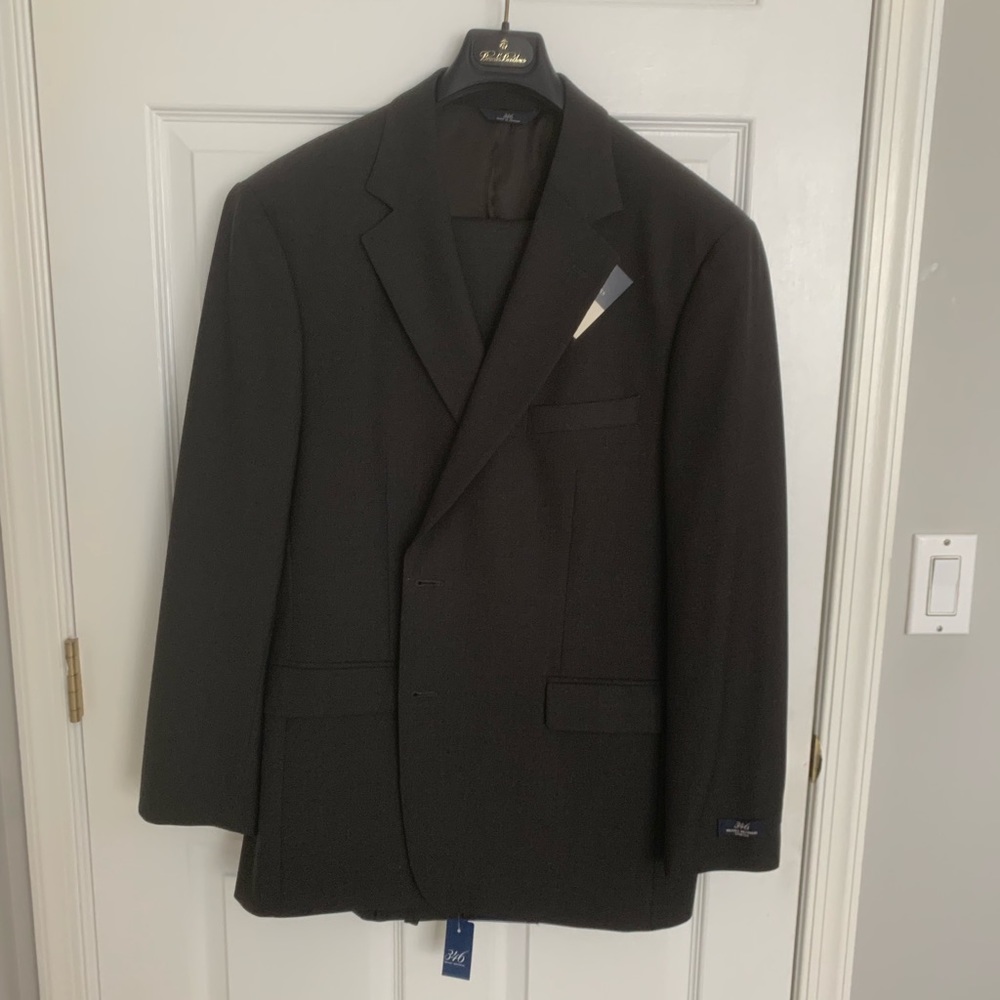 Brooks Brothers suit in a dark gray